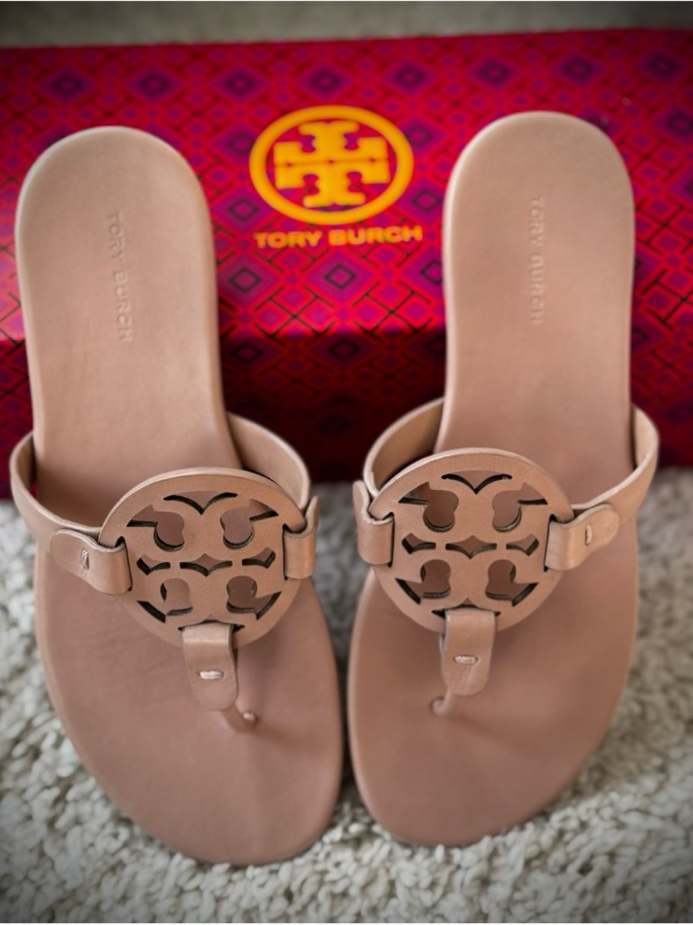 Tory Burch Miller Soft Leather Thong Sandal